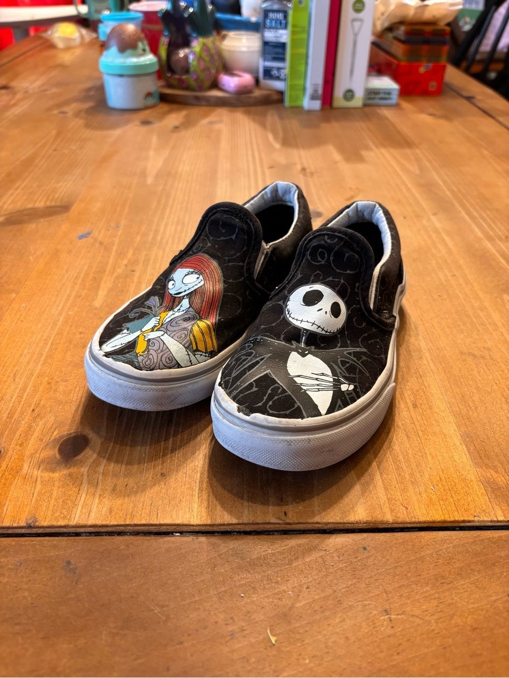 Vans X Disney kids Nightmare before Christmas slip on sneakers black 1.5 or 2